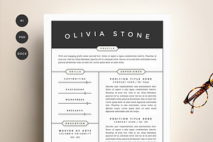 Resume Template 4 Pack | CV Template, a Resume Template by Refinery Resume Co.
