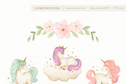 Watercolor Magic Rainbow Unicorn Set, a Decorative Illustration by Carol Lozove (Thumbnail 20 of 74)