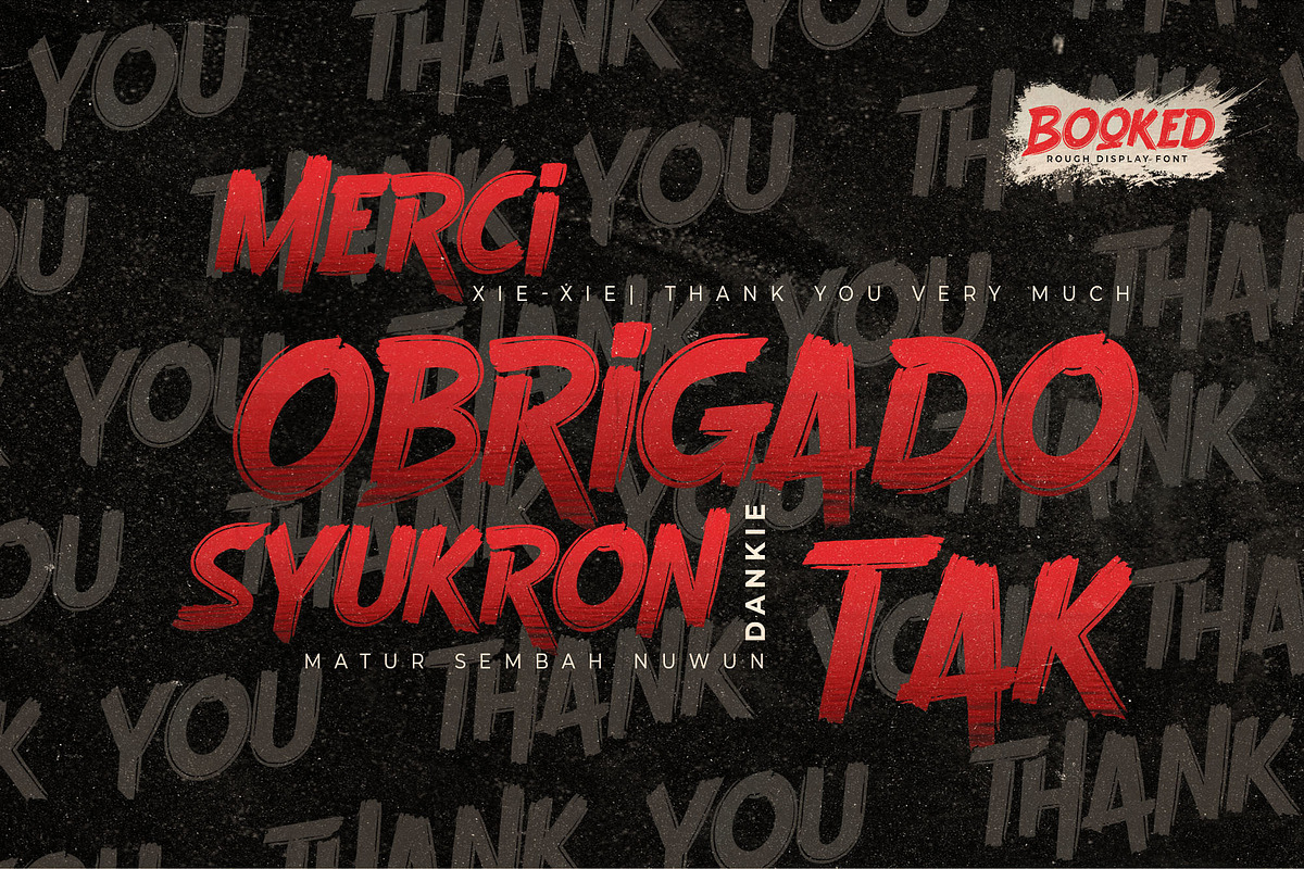 Booked - Rough Display Font, a Sans Serif Font by Gassstype (Photo 9 of 9)