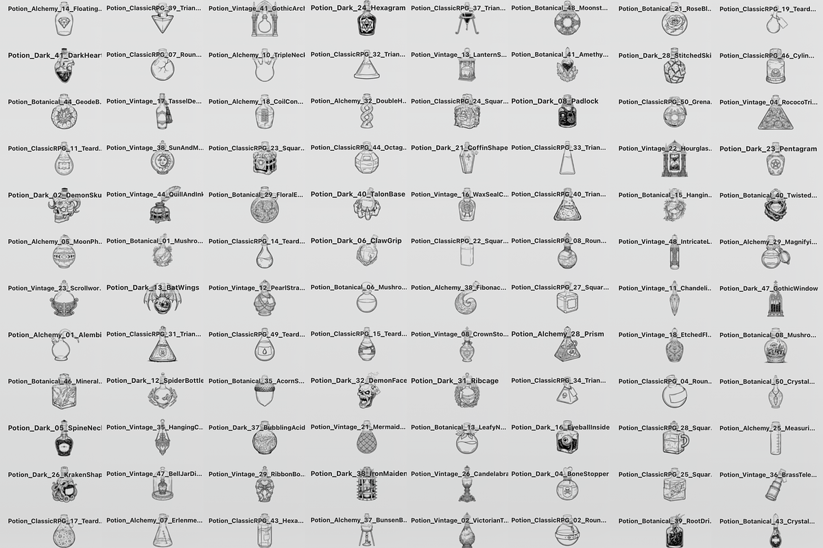 Potion & Poison Bottles Stamps, a Brush Add-On by Selentaori Studio (Photo 3 of 12)