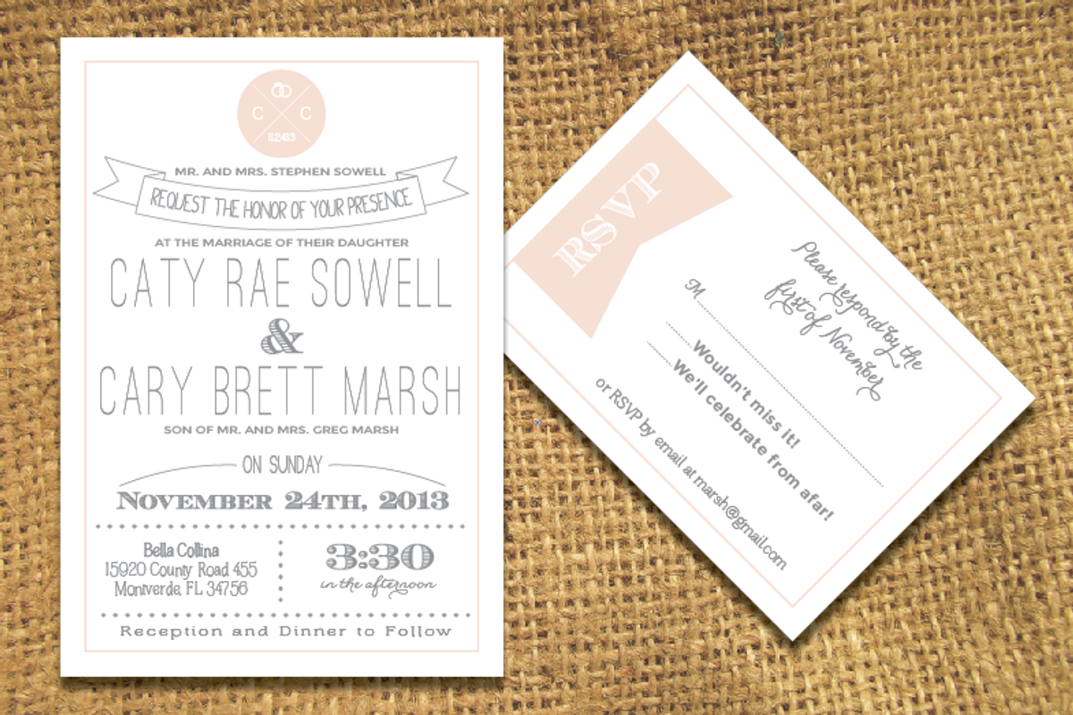 Handcrafted Wedding Invitation Pack, an Invitation Template by CarlysCustoms
