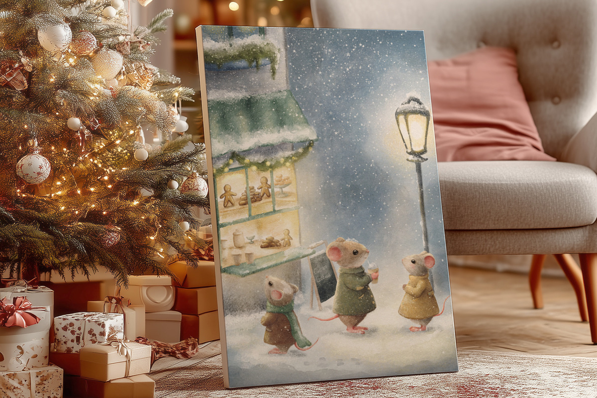 Vintage Christmas Mice Postcards, an Animal Illustration by AlenaVlasko stock Market (Photo 3 of 6)