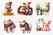 Farm Animals Cozy Farmhouse Clipart, an Illustration by Dream Creation (Thumbnail 6 of 7)