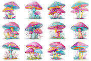 Whimsical Spring Mushroom Clipart, an Illustration by Dream Creation (Thumbnail 3 of 7)