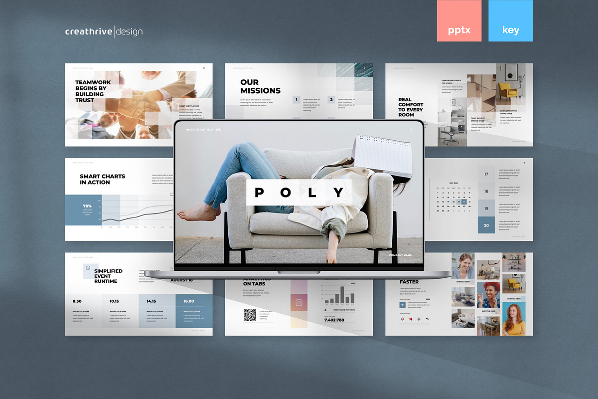 Poly Animated PowerPoint Template, a Presentation Template by Creathrive Design (Photo 1 of 10)