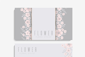 Flower business cards template