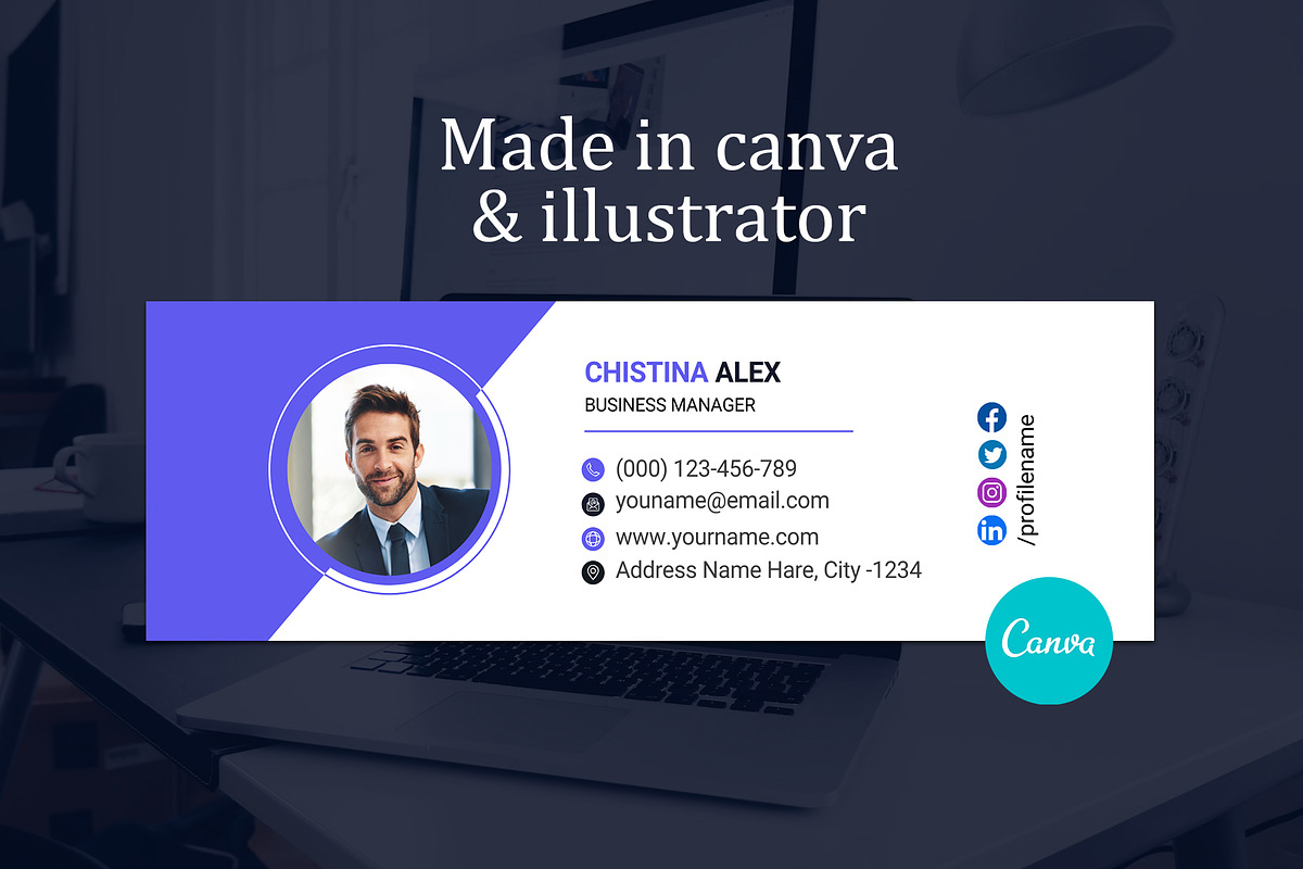 Email Signature Template Canva+Gmail, an Email Template by Waliullah Solutions (Photo 2 of 5)