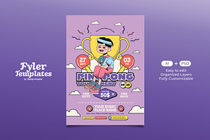 Ping Pong Tournament Flyer Template, a Flyer Template by Tiptop Graphic