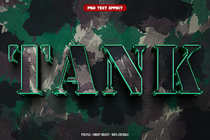 Tank 3D editable text effect, a Layer Style Add-On by Hello Muh