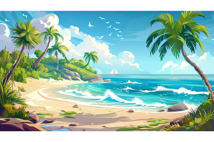 An island in the sea with a sandy, a Nature Photo by ZinetroN
