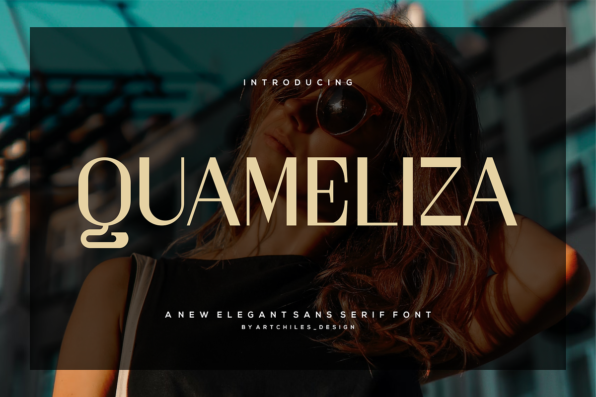 Quameliza - Font, a Sans Serif Font by artchiles_design (Photo 1 of 5)