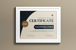 Green Vintage Design Certificate, a Print Template by graphicook