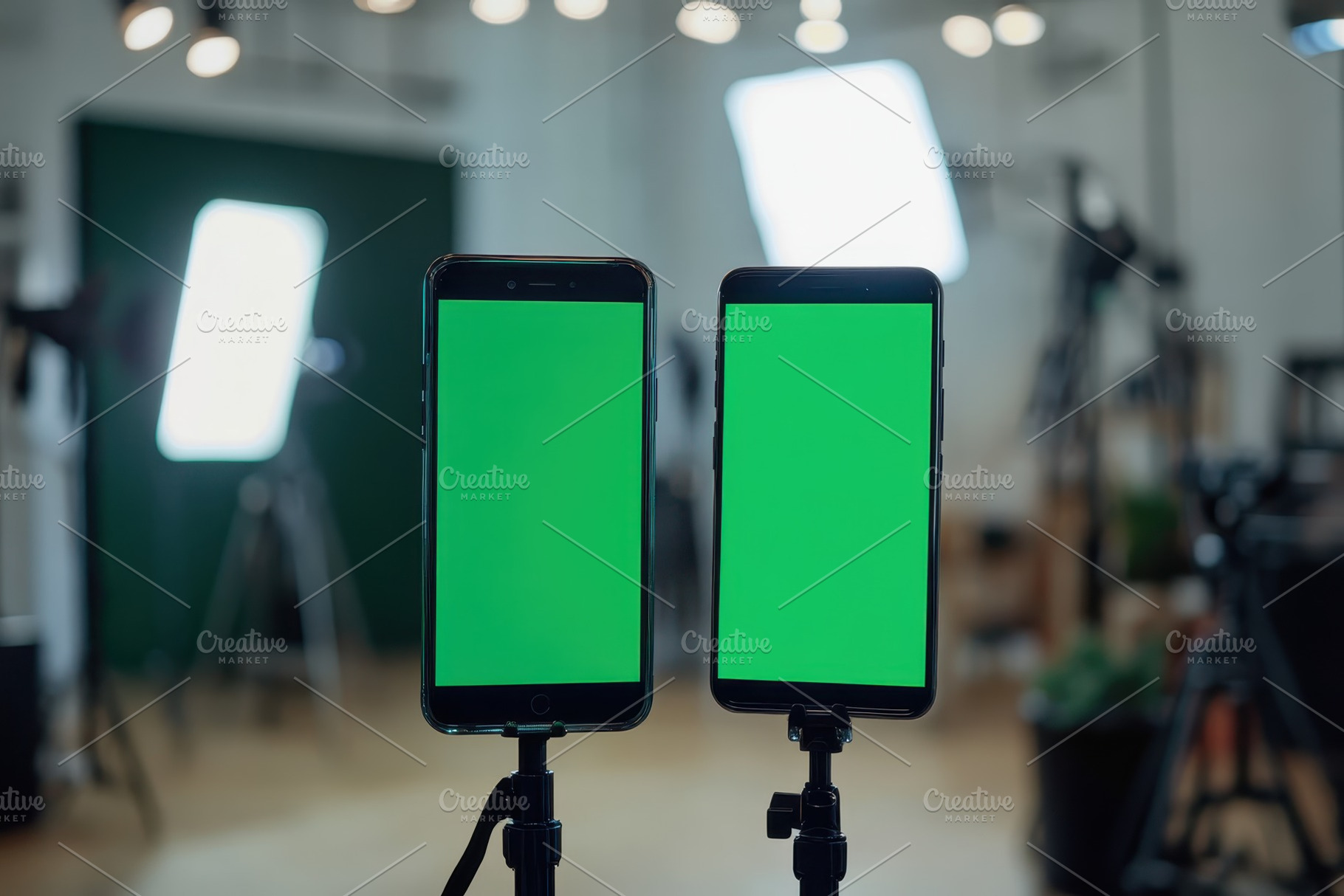 Two phones with green screens positi, a Photo by Iftikhar Alam