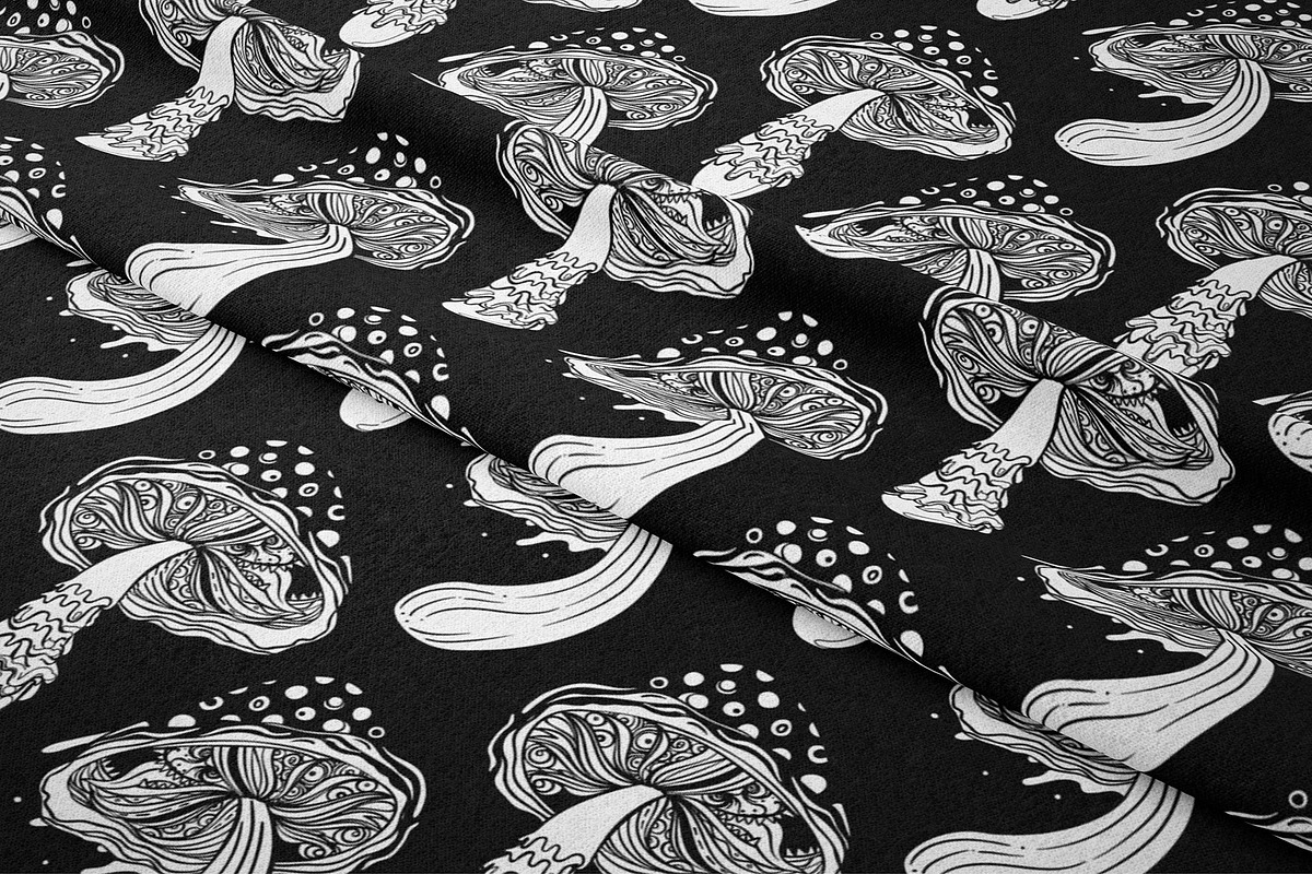 Magic MUSHROOMS. 60 BW Vector Set., an Illustration by Varvara Gorbash (Photo 3 of 11)