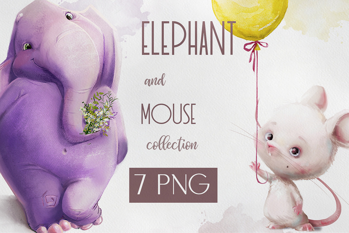 Elephant and Mouse Collection, an Animal Illustration by Eve Farb (Photo 1 of 3)