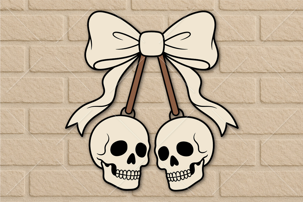 Halloween Skull Bow Laser Cut SVG, an Object Graphic by Canvas Craft (Photo 2 of 3)
