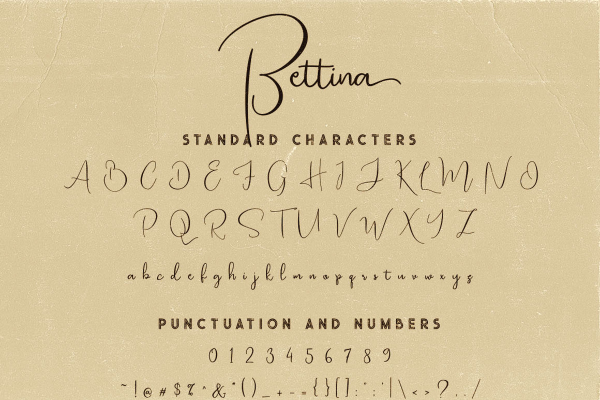 Bettina Script Font preview 6