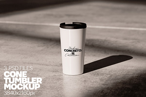 White Cone Tumbler Mockup