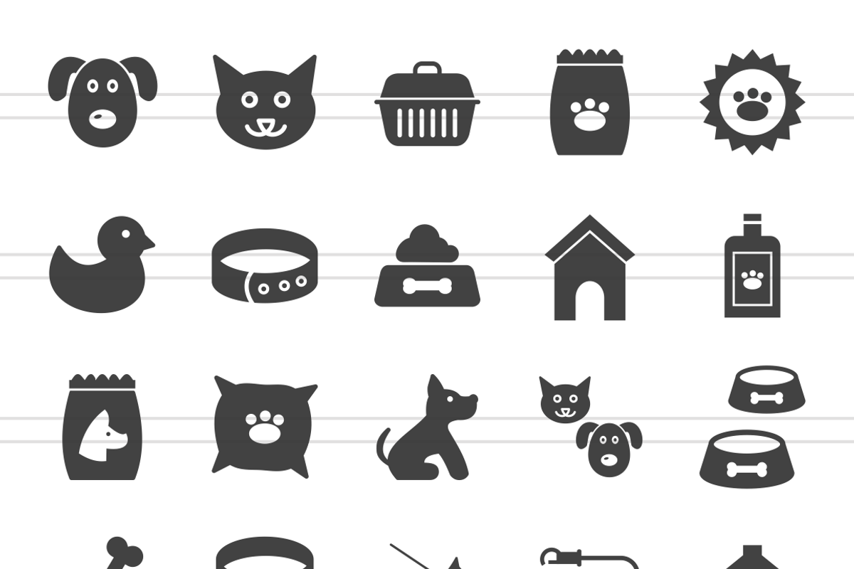 50 Pet Shop Glyph Icons, an Icon by IconBunny