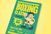 Boxing Class Training Flyer Template, a Flyer Template by megarez (Thumbnail 3 of 4)
