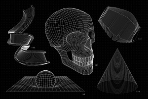 200 Vector Wireframe Shapes