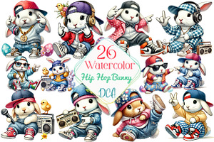 Hip Hop Bunny Easter Day Sublimation, an Illustration by DreamCafeArt