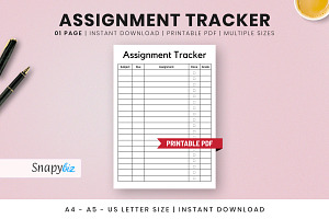 Printable Assignment Tracker Temp