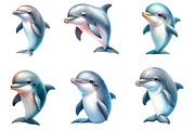 Watercolor Cute Baby Dolphin Clipart, an Illustration by CraftArtStudio (Thumbnail 2 of 5)