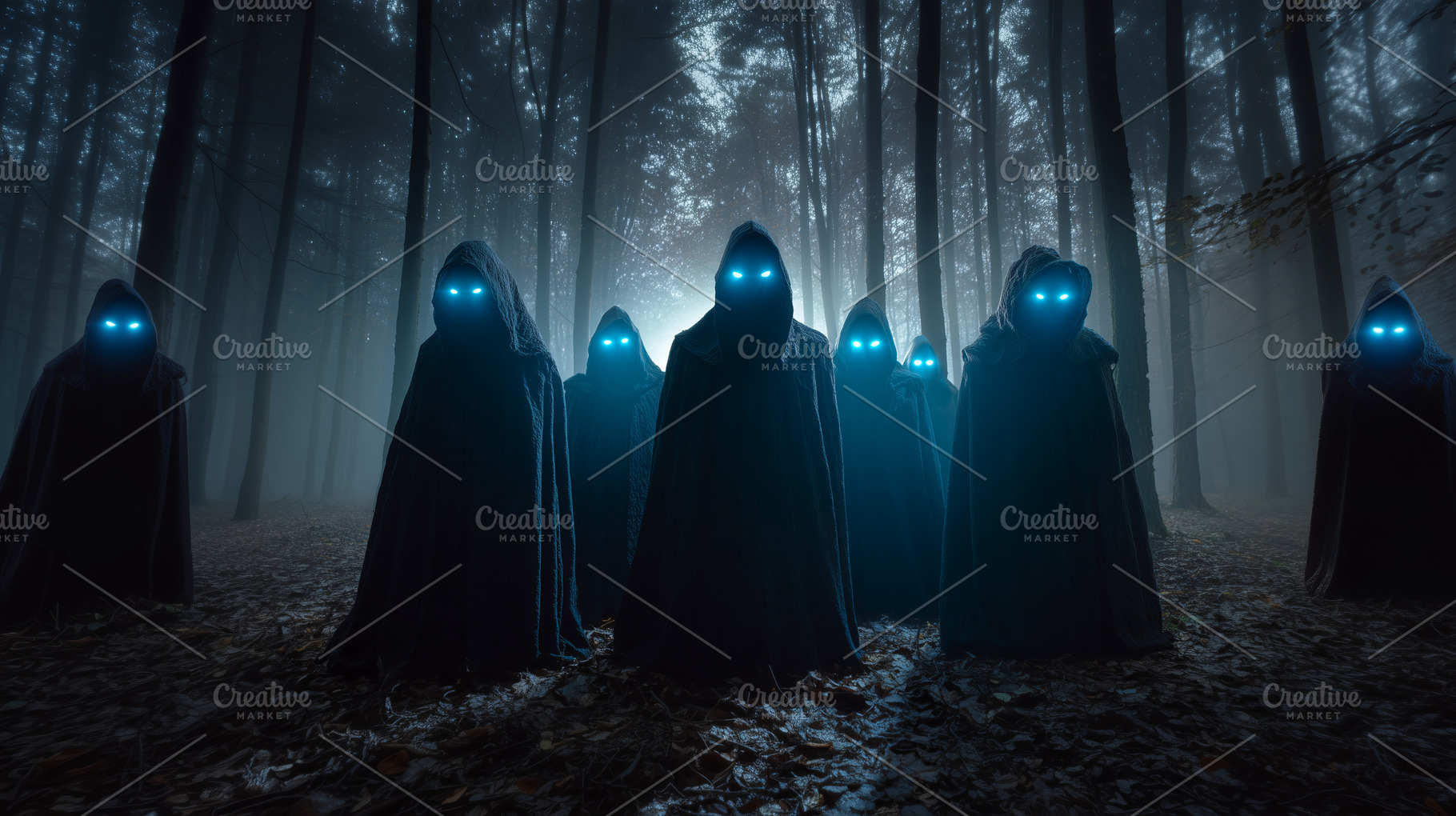 Spooky hooded figures Halloween, a Photo by LiliGraphie