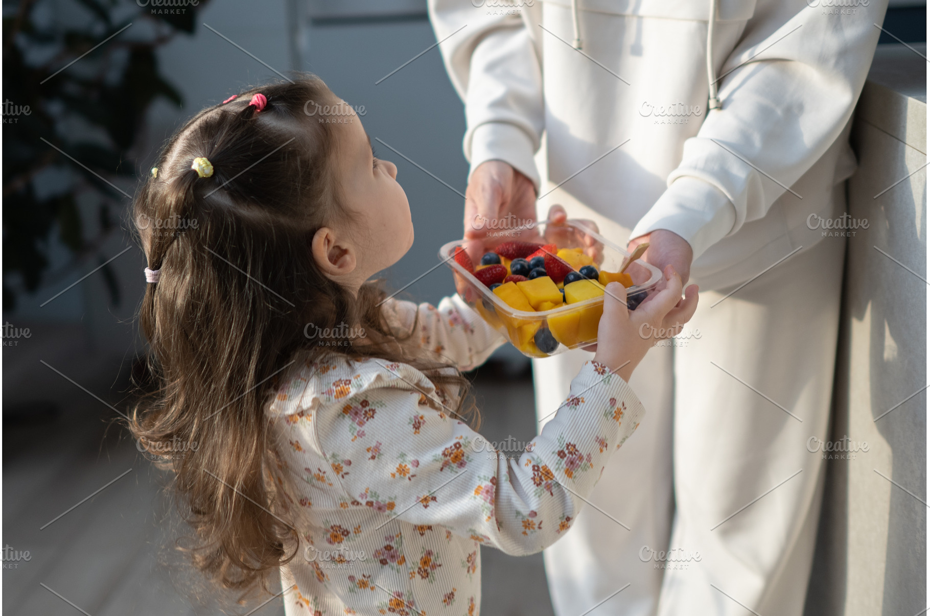 Mother and child in home kitchen, a Food & Drink Photo by undrey