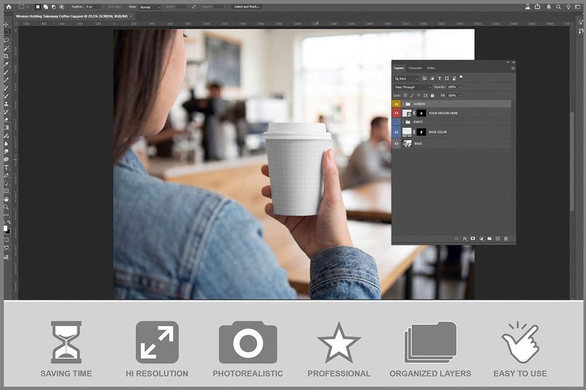 Takeaway Coffee Cup In Hand PSD, a Cups & Container Mockup by Bruno's Shop (Photo 2 of 3)