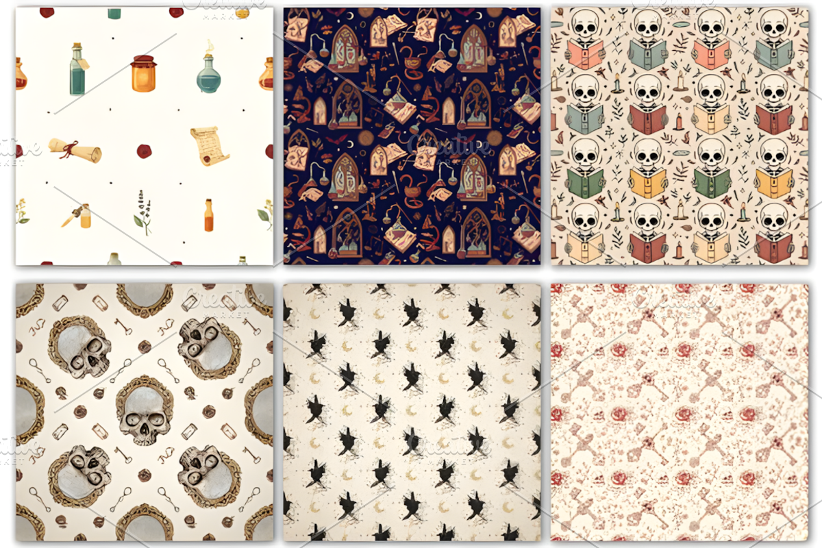 Dark Academia Halloween Pattern, a Pattern Graphic by Design Station (Photo 4 of 4)