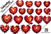 Valentine's Day Roses Heart Clipart, an Illustration by DreamArtGraphic (Thumbnail 1 of 6)
