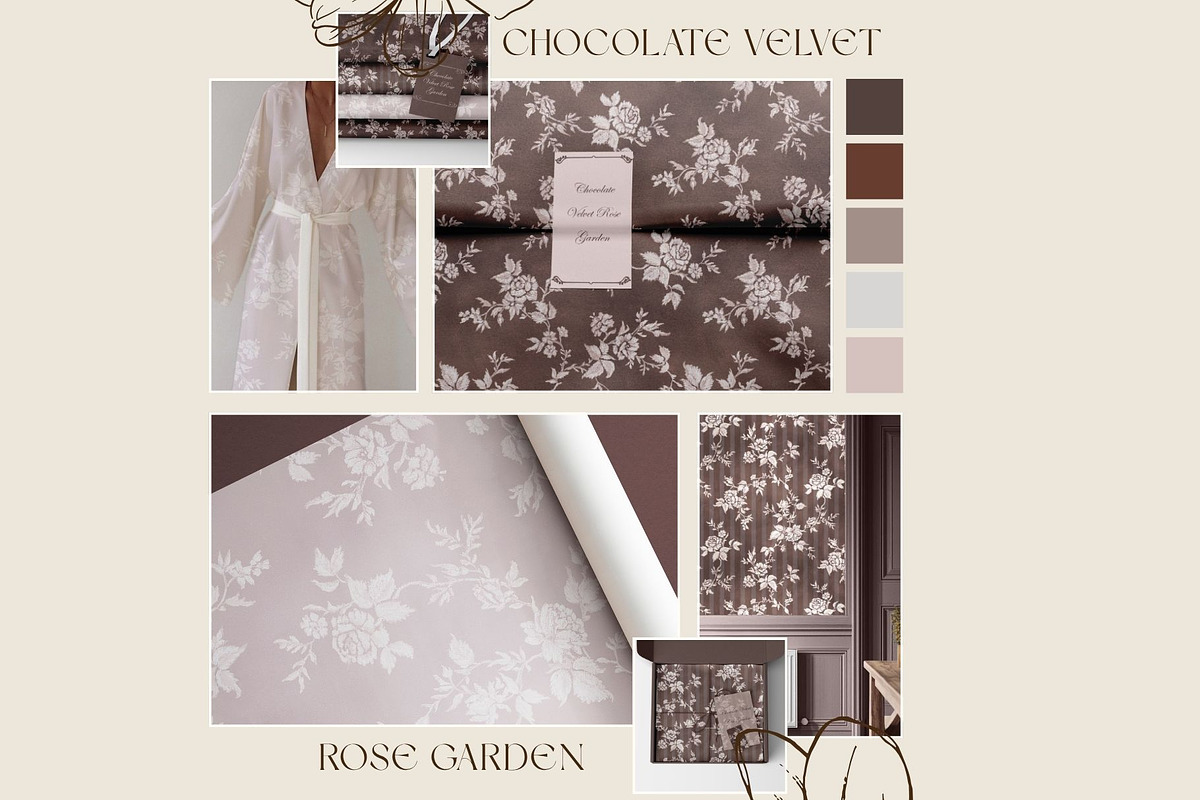 Vintage Floral Pattern Collection, a Pattern Graphic by MouseGrey (Photo 6 of 9)