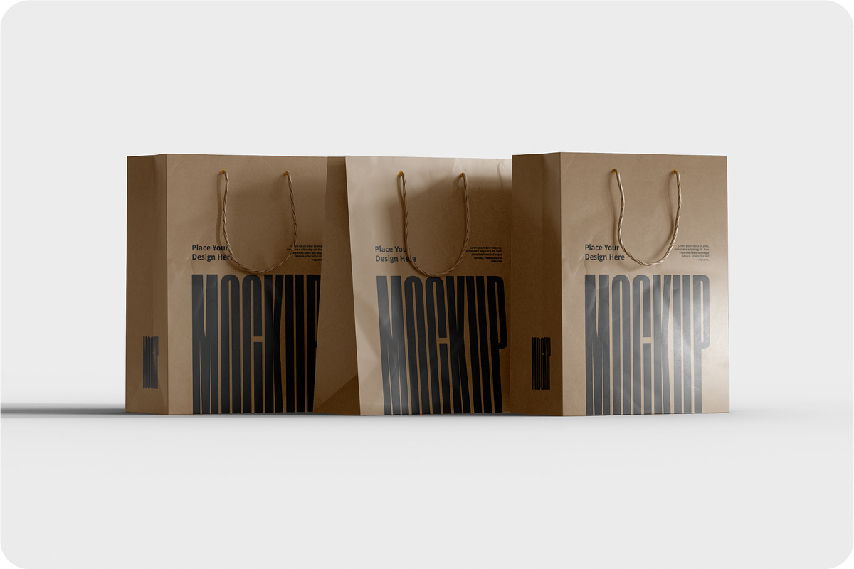 Kraft Paper Shopping Bag Mockup, a Packaging Mockup by Muhazdinata (Photo 8 of 8)