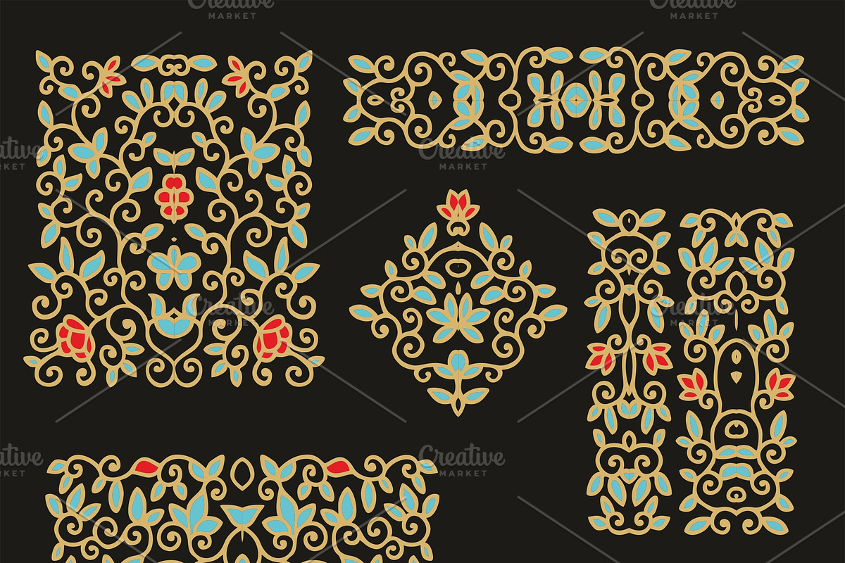 Set of ornamental forms preview 3
