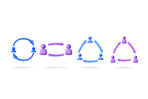 3d vector illustration set of people, an Object Illustration by Abscent