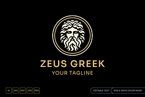 Zeus Greek God Modern Elegant Logo