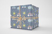 Kawaii sun, cloud, rainbow patterns, a Pattern Graphic by JulyGart (Thumbnail 2 of 5)