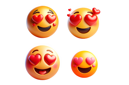 Smiling face with hearts emoji, an Emoji Icon by QuickArtisan