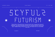 VB Skyfulz - Futuristic Display Font, a Serif Font by VALIANTBROTHA (Thumbnail 1 of 11)