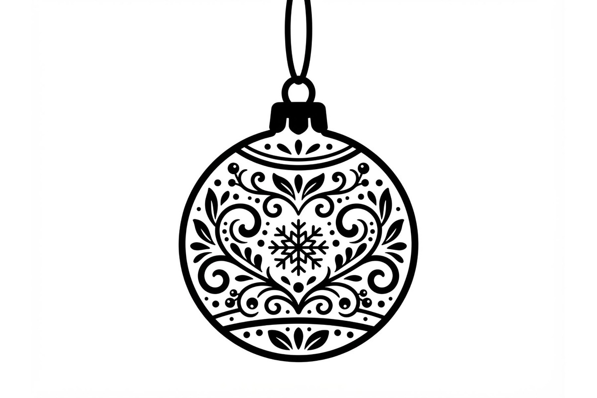 Festive Filigree Bauble Silhouette, an Object Graphic by Creativeshirt (Photo 4 of 5)