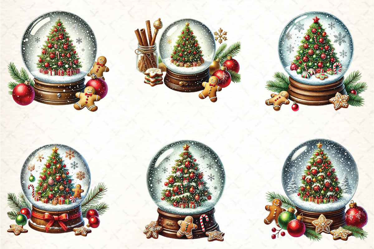 Christmas Snow Globe Clipart, an Illustration by DreamCafeArt (Photo 4 of 5)