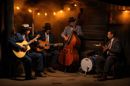 Group of musicians performing in the, a Photo by Iftikhar Alam