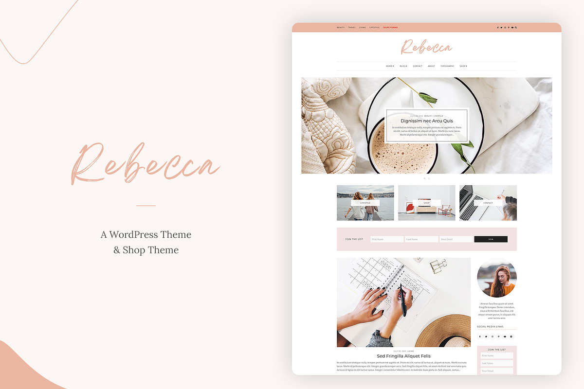 Rebecca WordPress Theme for Bloggers, a WordPress Template by AZ-Theme (Photo 3 of 8)