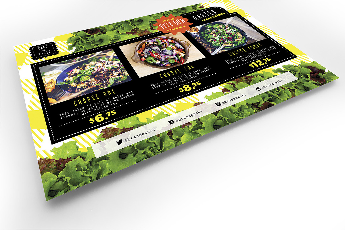 Salad Menu Flyer Template, a Flyer Template by BrandPacks