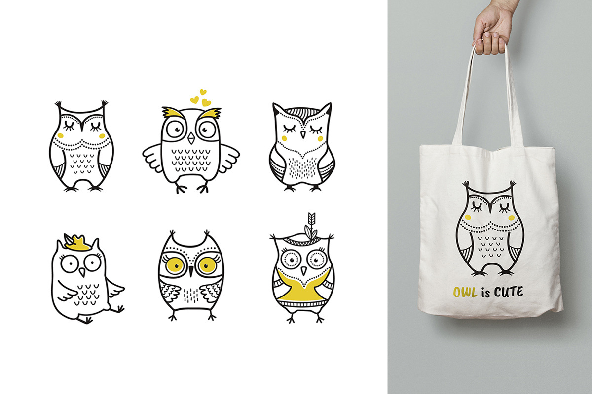 Cute Owls Clipart, a Decorative Illustration by Teneresa (Photo 3 of 7)