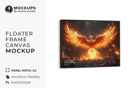 Landscape Floater Frame Mockup R-4x3