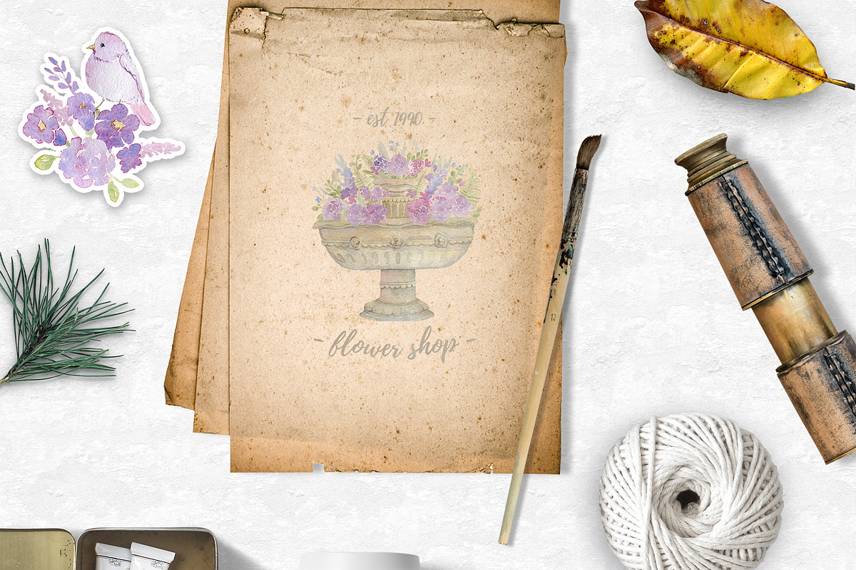Watercolor victorian garden, an Animal Illustration by kateja (Photo 11 of 11)