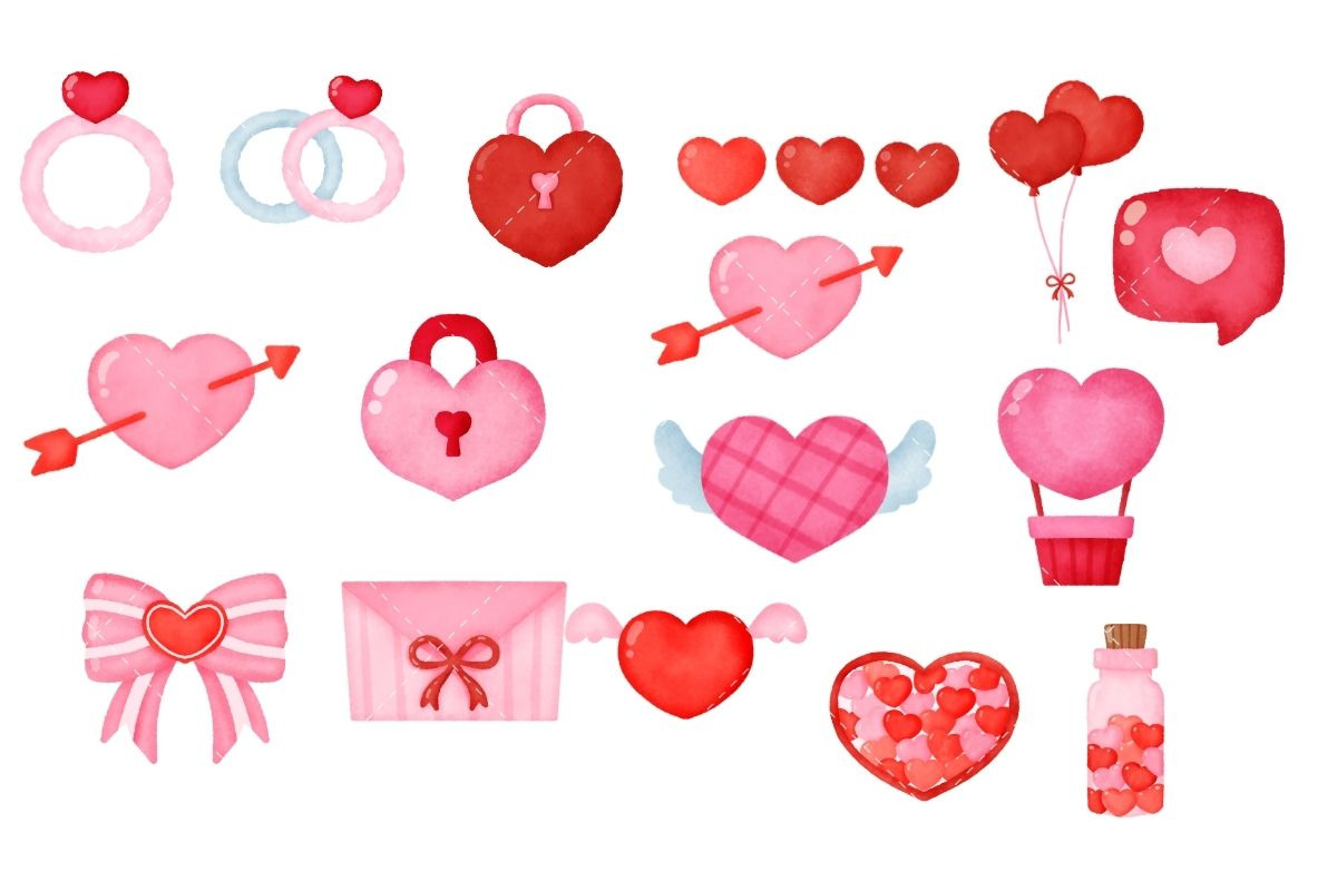 Cute Bear Valentine Clipart Set, an Animal Illustration by Nattapohncha (Photo 3 of 4)